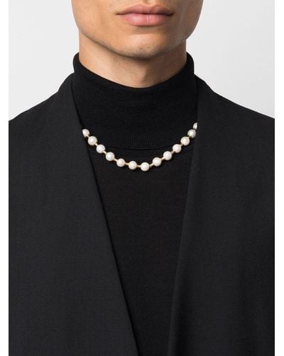 Emanuele Bicocchi Collar con detalle de perlas - Negro