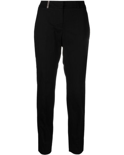 Peserico Pantalones skinny capri de talle alto - Negro