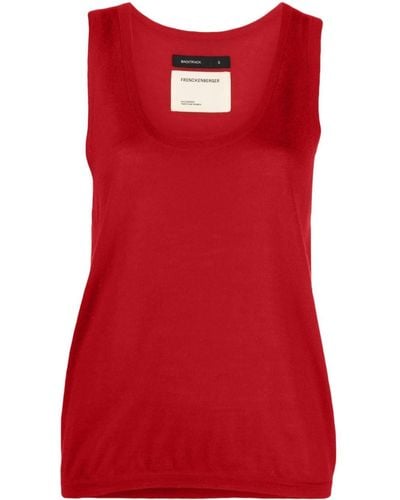 Frenckenberger Sleeveless Cashmere Knitted Top - Red