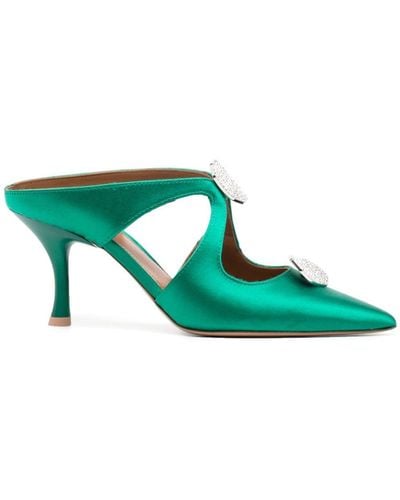 Malone Souliers Tina 75mm Crystal-embellished Court Shoes - Green