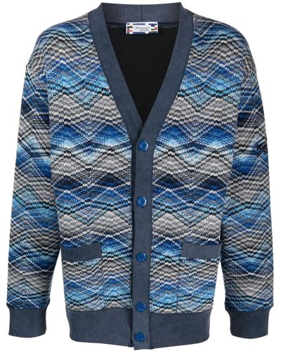 Missoni Zigzag V-neck Cardigan - Blue