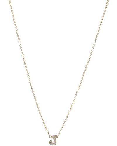 Zoe Chicco 14kt Yellow Gold Initial Letter Diamond Necklace - Metallic