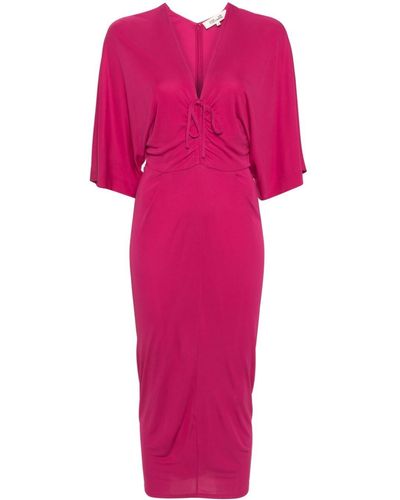 Diane von Furstenberg Valerie Gathered-detail Dress - Pink