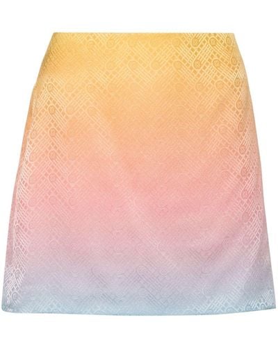 Casablanca Pastel Gradient Silk Mini Skirt - Pink