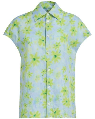 Marni Chemise en coton à fleurs - Vert