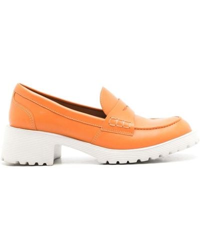 Sarah Chofakian Ully Leather Loafers - Orange