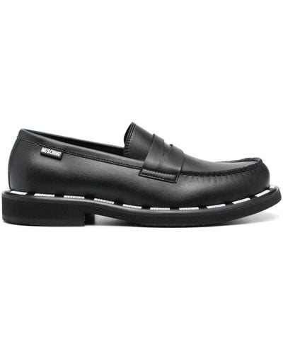 Moschino Stitch-detailed Slip-on Loafers - Black