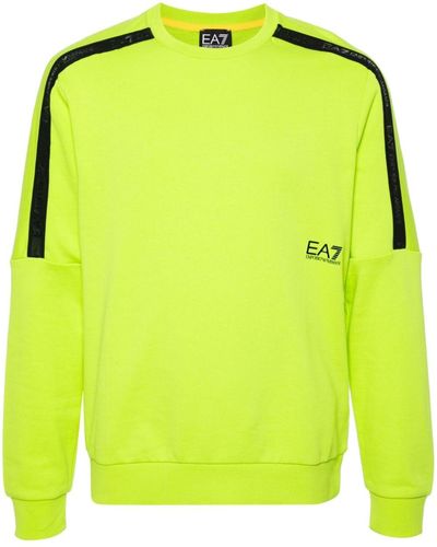 EA7 Raised Logo-detail Cotton Sweatshirt - Green