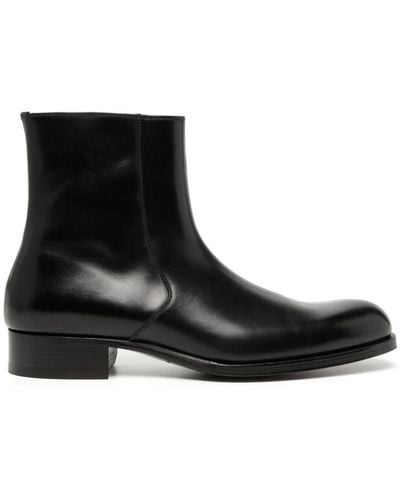 Tom Ford Edgar Leather Ankle Boots - Black