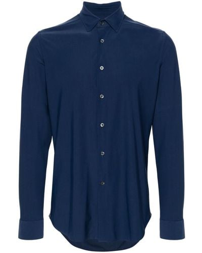 Corneliani Overhemd Met Klassieke Kraag En Knopen - Blauw