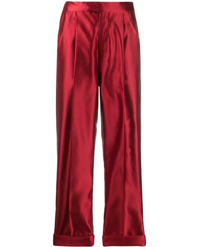 Tom Ford Silk High-waisted Pants - Red