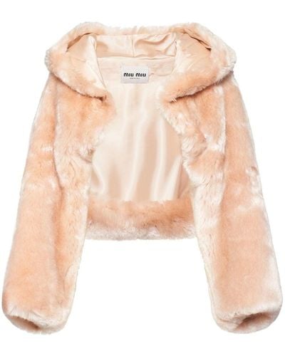 Miu Miu Aspen Hooded Cropped Jacket - Pink