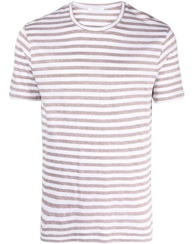 Boglioli Striped Linen T-shirt - White