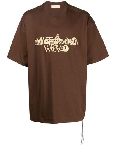 MASTERMIND WORLD Logo-print Cotton T-shirt - Brown