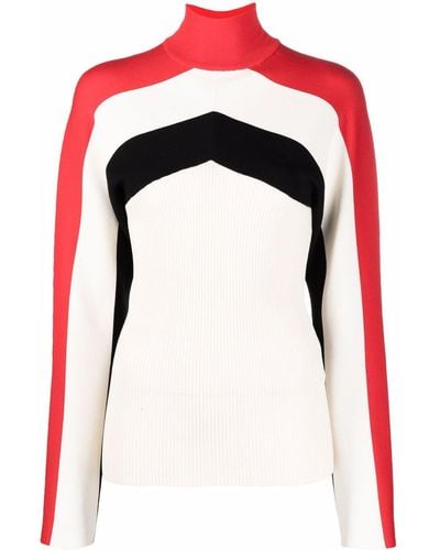 Jil Sander Maglione a collo alto con design color-block - Bianco