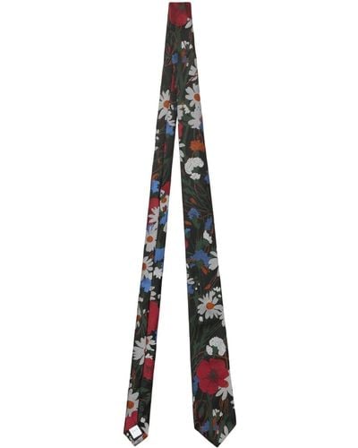 Burberry Daisy Garden Silk Tie - Black