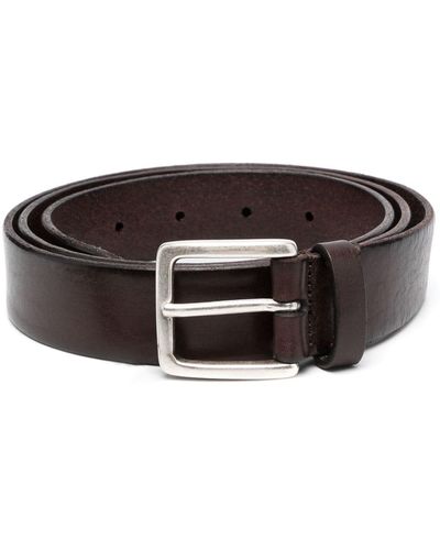 Dell'Oglio Square-buckle Leather Belt - Black