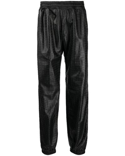 Givenchy Pantalon en cuir à motif 4G - Noir