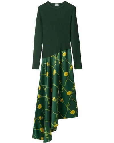 Burberry Dandelion Asymmetric-skirt Dress - Green