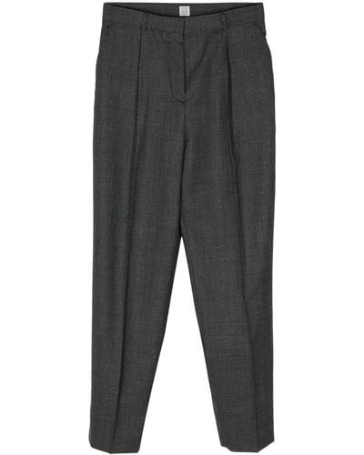 Totême Mélange-effect Tailored Trousers - グレー