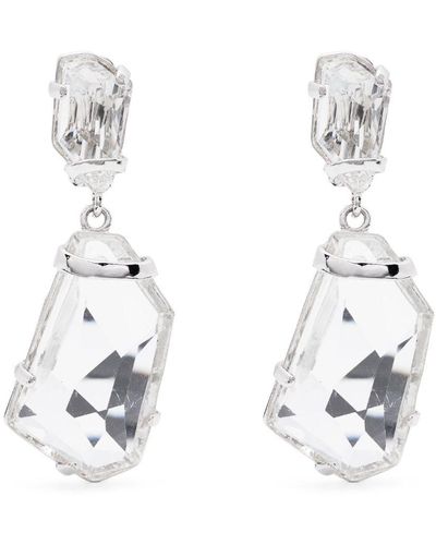 Kenneth Jay Lane Boucles d'oreilles serties de cristaux Swarovski - Blanc