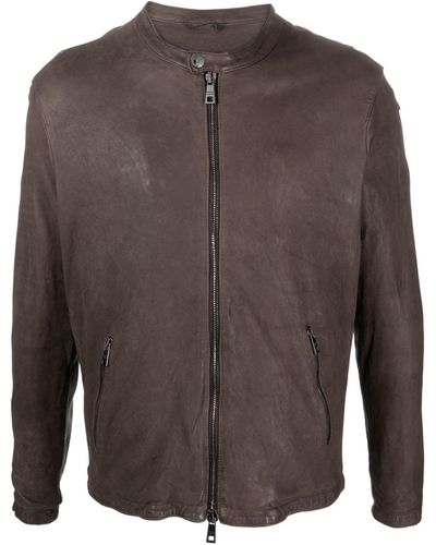 Giorgio Brato Zip-up Leather Jacket - Brown