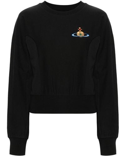 Vivienne Westwood Orb-embroidered Cotton Sweatshirt - Black