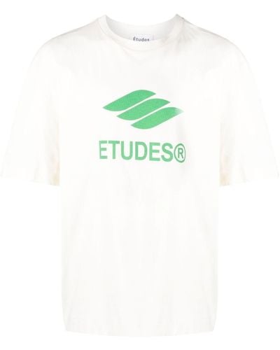 Etudes Studio T-shirt Met Logoprint - Groen