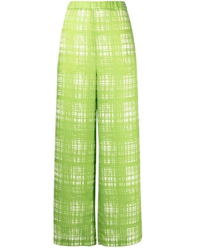 Maison Mihara Yasuhiro Random Check Pattern Trousers - Green