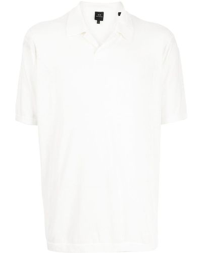 Armani Exchange ファインニット ポロシャツ - ホワイト