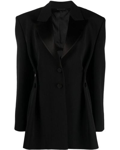 Givenchy Blazer plissé à simple boutonnage - Noir