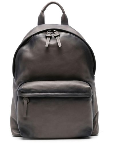 Officine Creative Burnished-finish Leather Backpack - Black