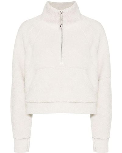 lululemon Neutral Scuba Half-zip Fleece Sweatshirt - Women's - Polyester/recycled Polyester/cotton - M - White