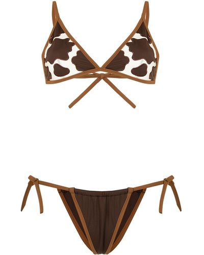 Sian Swimwear Bikini Skye à motif animalier - Marron