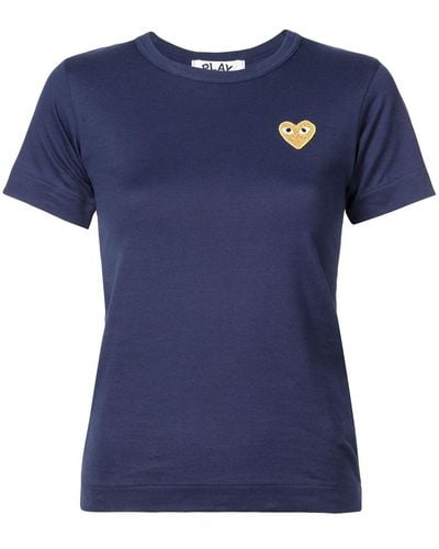 COMME DES GARÇONS PLAY Logo-patch Cotton T-shirt - Blue