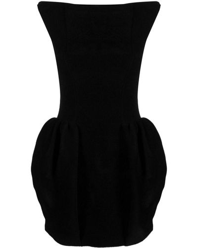 Versace Shoulder-padding Chenille Minidress - Black