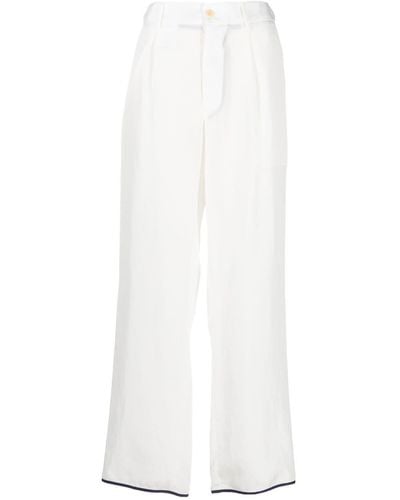 Jejia Pantalones con ribete en contraste - Blanco