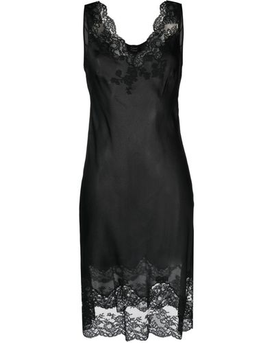Carine Gilson Calais-caudry Lace Slip Dress - Black