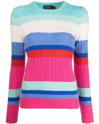 Polo Ralph Lauren Striped Cashmere Sweater - Blue