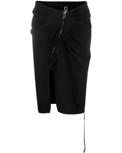 Rick Owens DRKSHDW Pencil Skirt With Zip Detail - Black