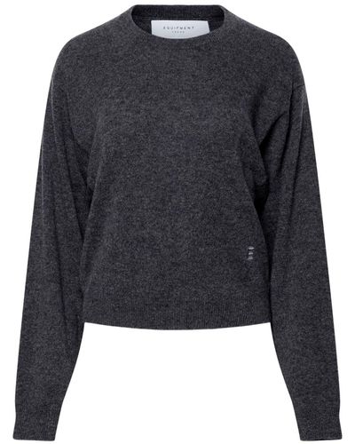 Equipment Logo-embroidered Cashmere Sweater - Black