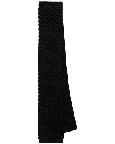 Tom Ford Crochet-knit Silk Necktie - Black