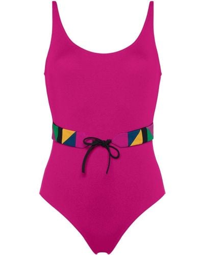 Eres Damier Belted-waist Swimsuit - Pink