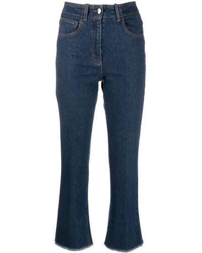 Peserico Cropped-Jeans mit Logo - Blau