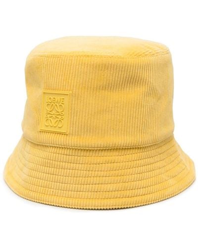 Loewe Anagram-patch Corduroy Bucket Hat - Yellow