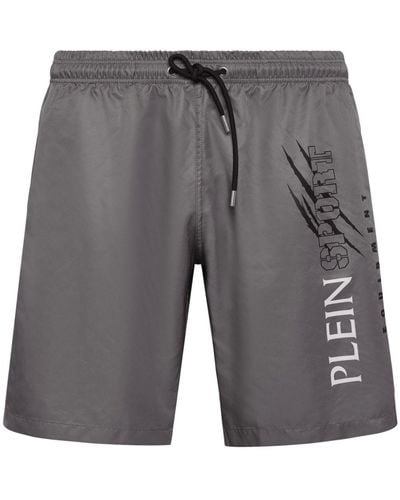 Philipp Plein Scratch Swim Shorts - Gray