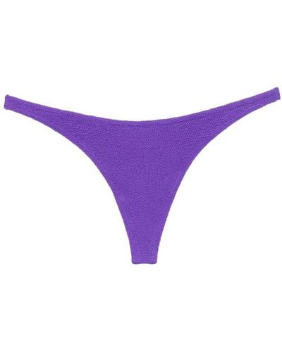 Mc2 Saint Barth Naomi Crinkled Bikini Bottoms - Purple