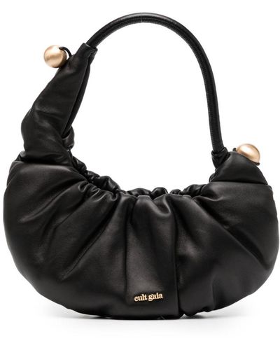Cult Gaia Rosalia Leather Shoulder Bag - Black