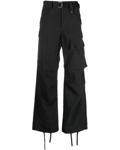 Sacai Tapered-leg Belted Drawstring Pants - Black