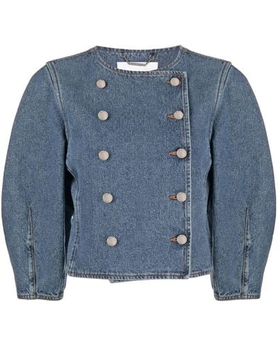 Chloé Double-breasted Denim Jacket - Blue